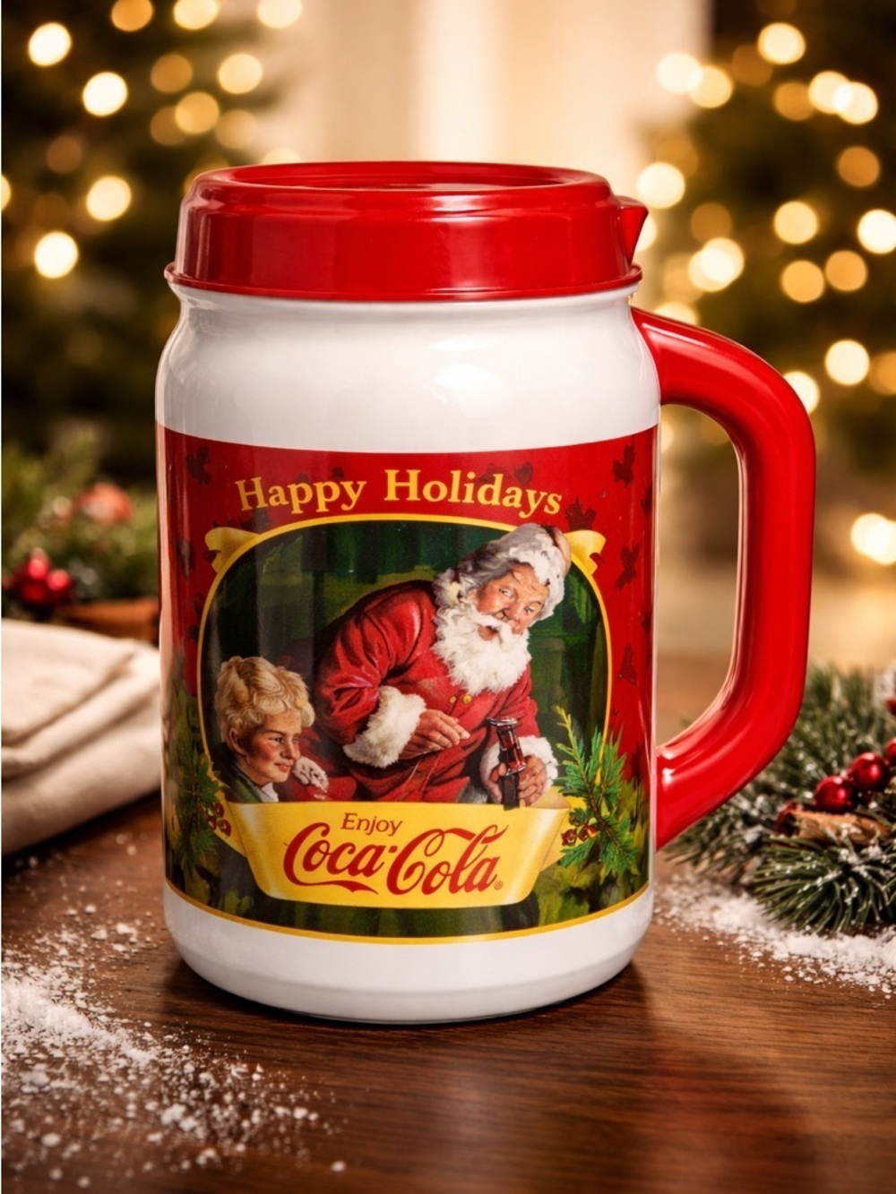 VINTAGE Coca-Cola 44oz Travel Mug Santa Christmas Holiday - Sealed
